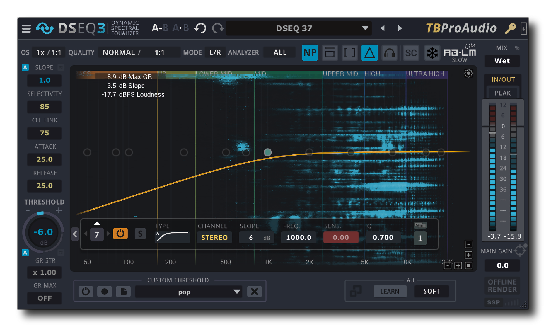 TBProAudio updates DSEQ to V3.7, a dynamic spectral equalizer for